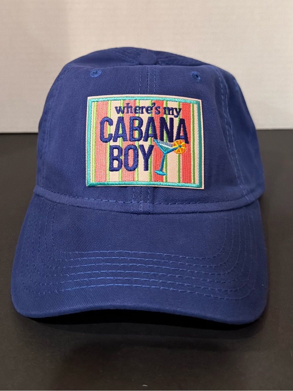 Where's My Cabana Boy Blue Patch Baseball Cap